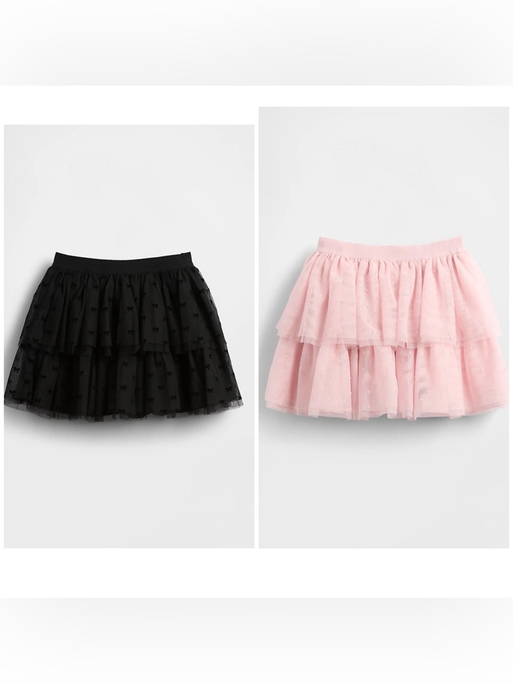 Gap Kids Tiered Tulle Skirts Black/Pink Size  M